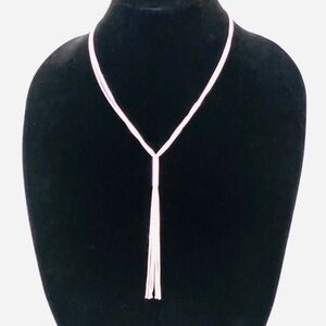 Necklace V Shaped Silver Tone Costume Jewelry